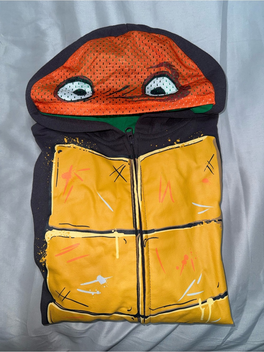 GUC | Kids Orange & Yellow Turtle Zip Hoodie | L 10/12